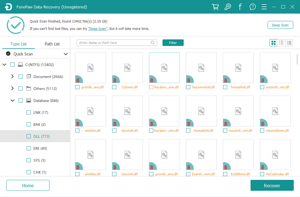 Tick Files to Recover