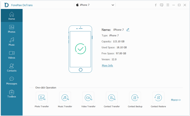 Connect iPhone and USB to DoTrans