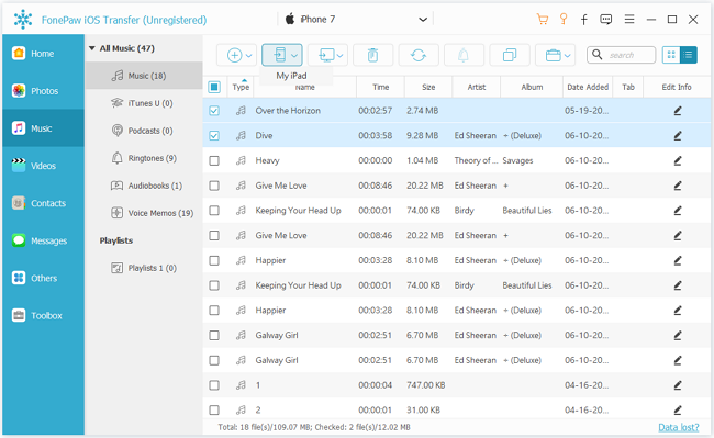 Transfer iOS Device Files Feature