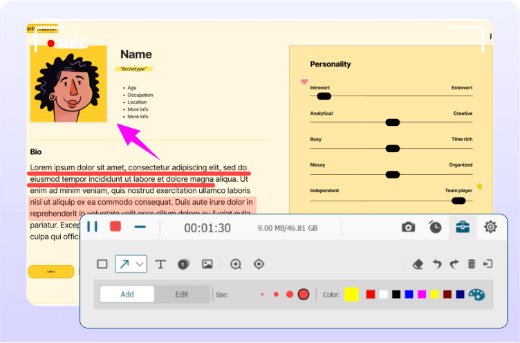 Real Time Editing Toolbar