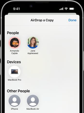 AirDrop per trasferire i messaggi dell'iPhone