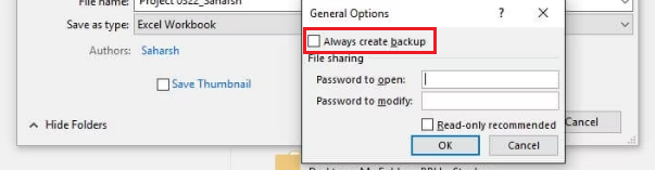 Always Create Backup