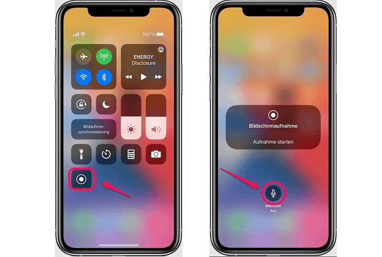Anleitung zur Bildschirmaufnahme mit Ton auf einem iPhone