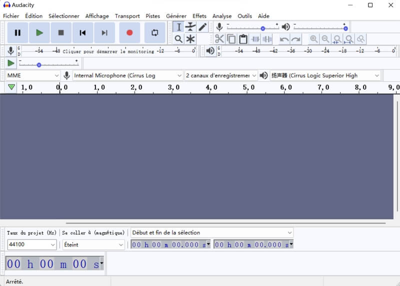 Interface de Audacity