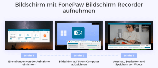 Bildschirm mit Fonepaw Bildschirm Recorder aufnehmen