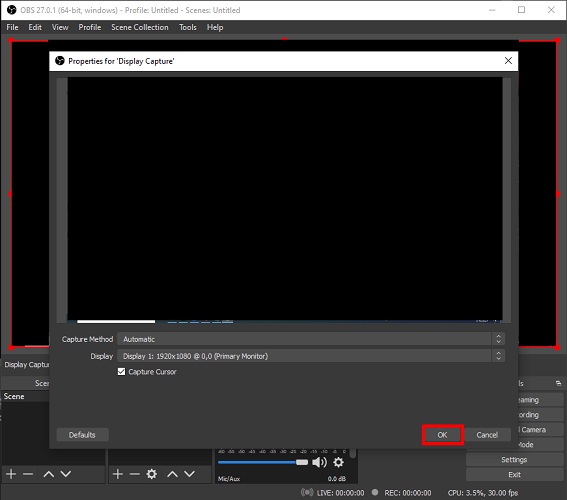 Capture Method OBS