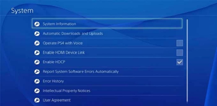 Check PS4 System Information