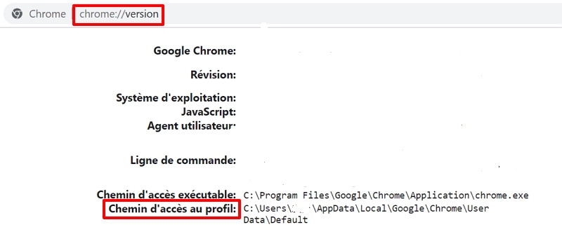 Trouver le chemin d'accès de Google Chrome