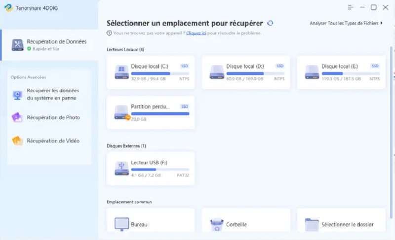 Installer Tenorshare 4ddig data recovery