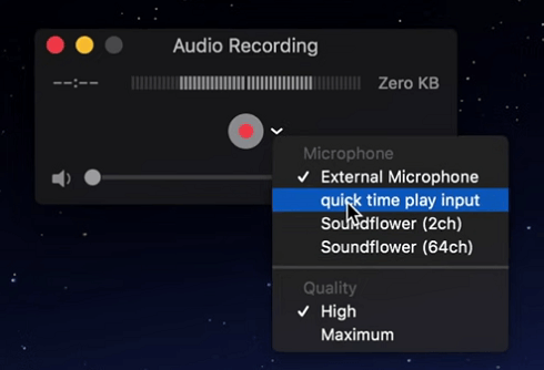 QuickTime Record Mac con audio