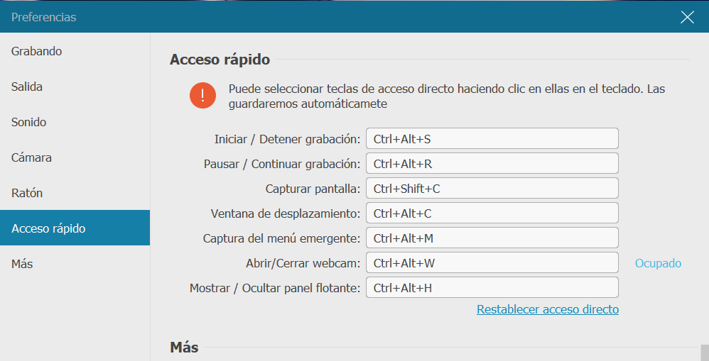 configurar atajos de teclado de FonePaw