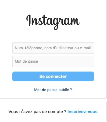 Connectez-vous à votre compte Instagram