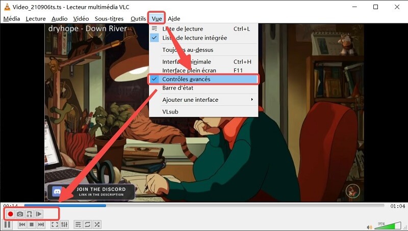  Contrôle d’enregistrement VLC 