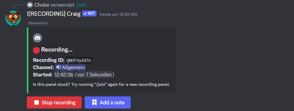 Craig zum Discord Aufzeichnen verwenden