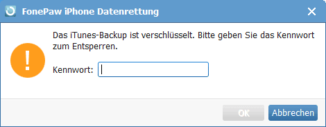 Das Passwort vor dem Scan-Prozesses einzugeben