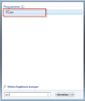 Den Befehl „psr“ eingehen
