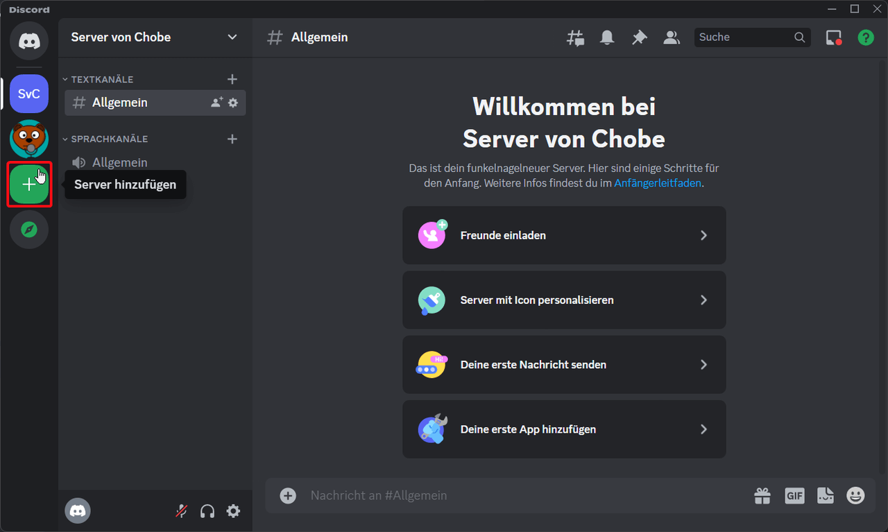 Discord Server hinzufügen