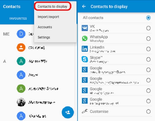 Display All Contacts on Android