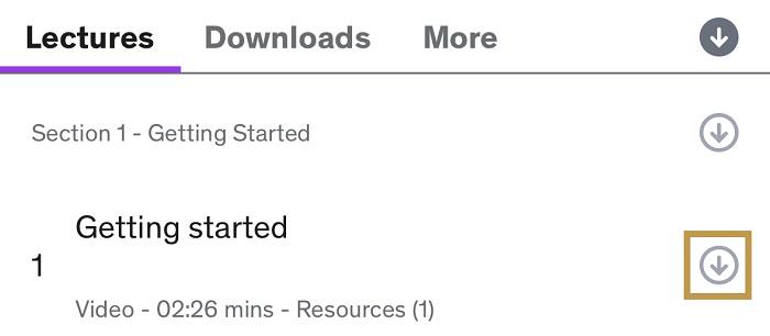 Download Udemy Course Section on Mobile