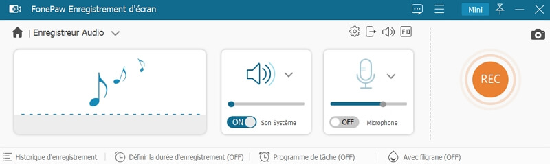 Définir les paramètres d'enregistrement audio