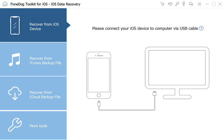 FoneDog iOS 數據恢復主介面