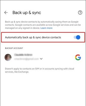 Google Account Automatically Sync Contacts