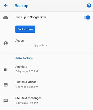 Controlla i backup di Google Drive