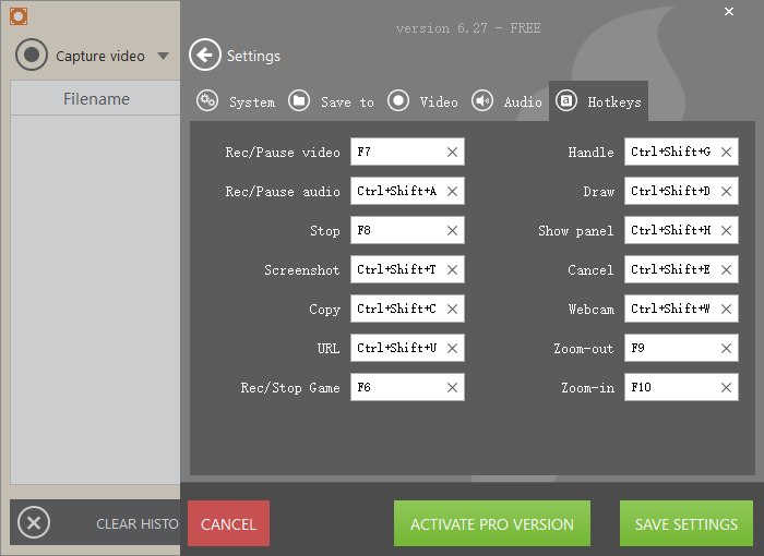 Icecream Screen Recorder Hotkeys