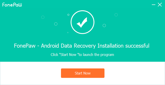 FonePaw Android 데이터 복구 설치 성공