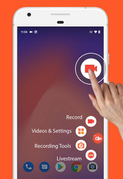 Interface de AZ Screen Recorder