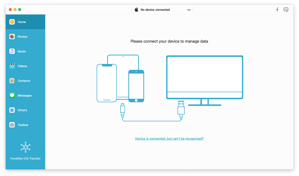 FonePaw iOS 전송 홈페이지