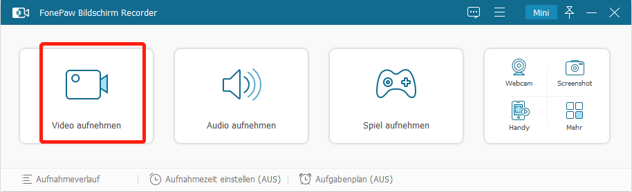 „Video aufnehmen“ auswählen