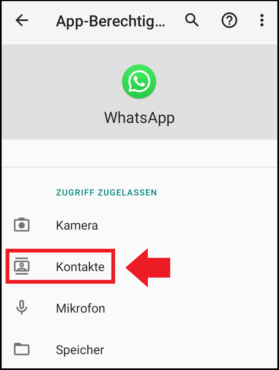 Kontakte über Android Kontakte App auswählen