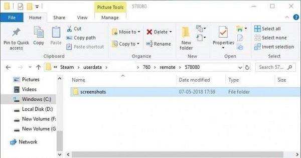 Locate Steam Screenshot Folder Manually Win10