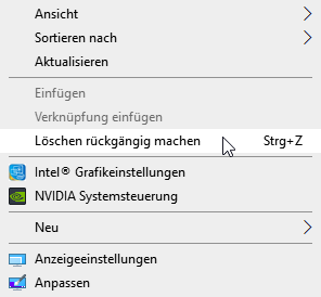 Löschen rückgängig machen klicken