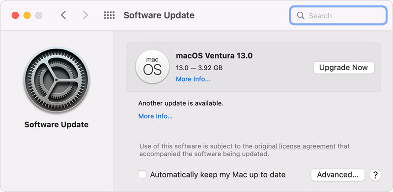 aggiornamento software macOS