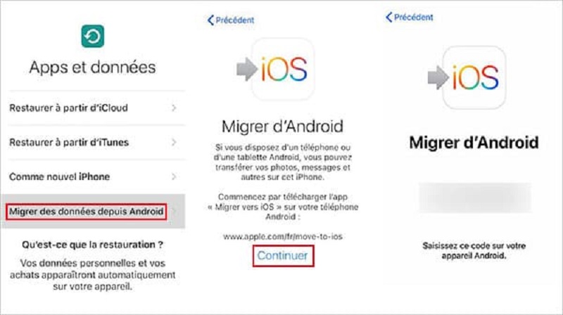  Migrer des données depuis Android 