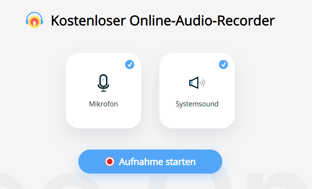 Mikrofon und Systemsound nach Bedarf auswählen