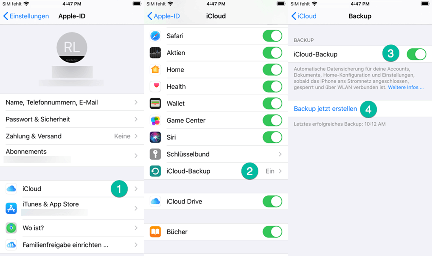 Mit iCloud Backup für iPhone erstellen