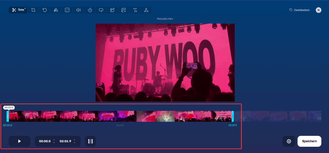 MKV Video mit online Cutter splitten
