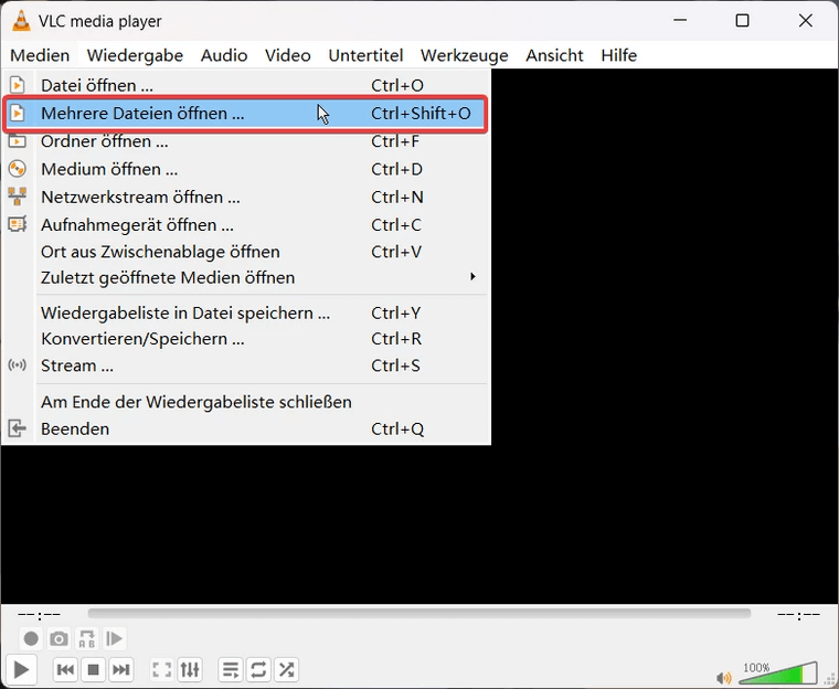 MP4 mit VLC zusammenfügen
