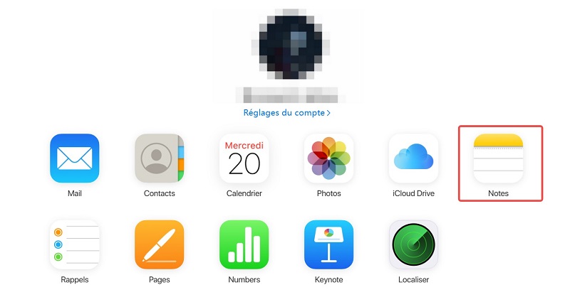 Notes sur iCloud