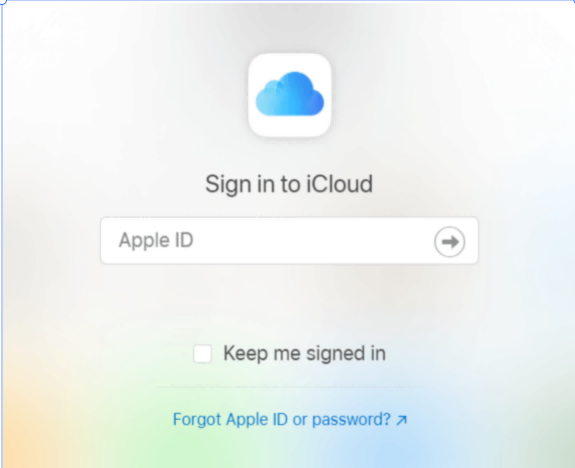 Página do icloud