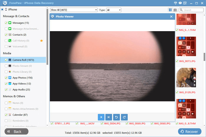 Anteprima foto in iPhone Data Recovery