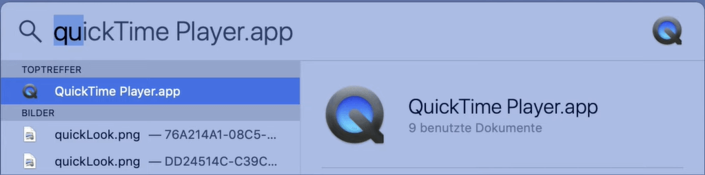 QuickTime Player als Standardprogramm von macOS