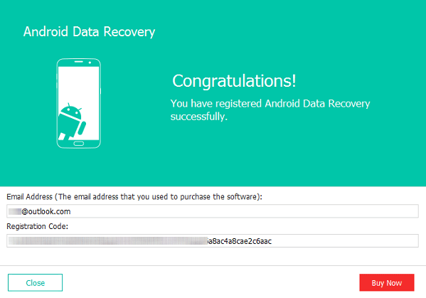 Registra con successo FonePaw Android Data Recovery