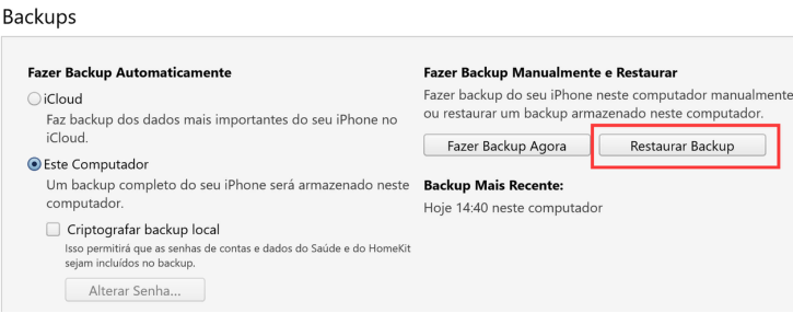 Restaurar backup