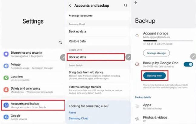 Restore Data from Google Drive