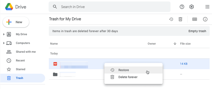 Recupera file eliminati definitivamente da Google Drive