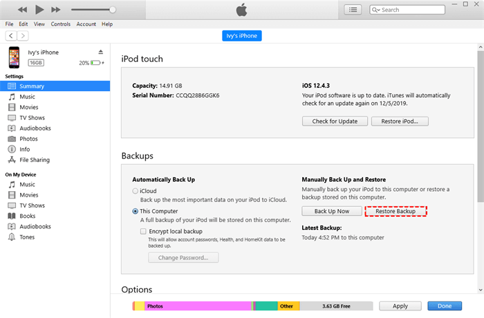 iTunes Backup Transfer Data between iPhones